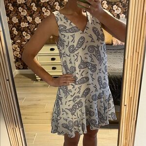 Banana Republic Navy and White Paisley Mini Dress